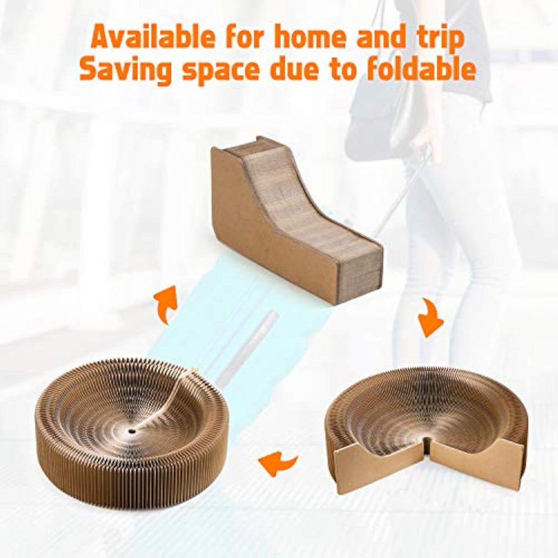 Pet Collapsible Cardboard Scratcher Lounge Round Bed