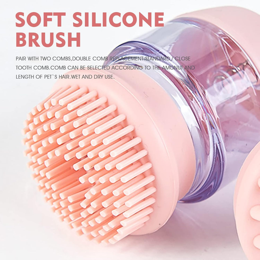 Pet Silicone Bath Brush Shampoo Dispenser Grooming Tool