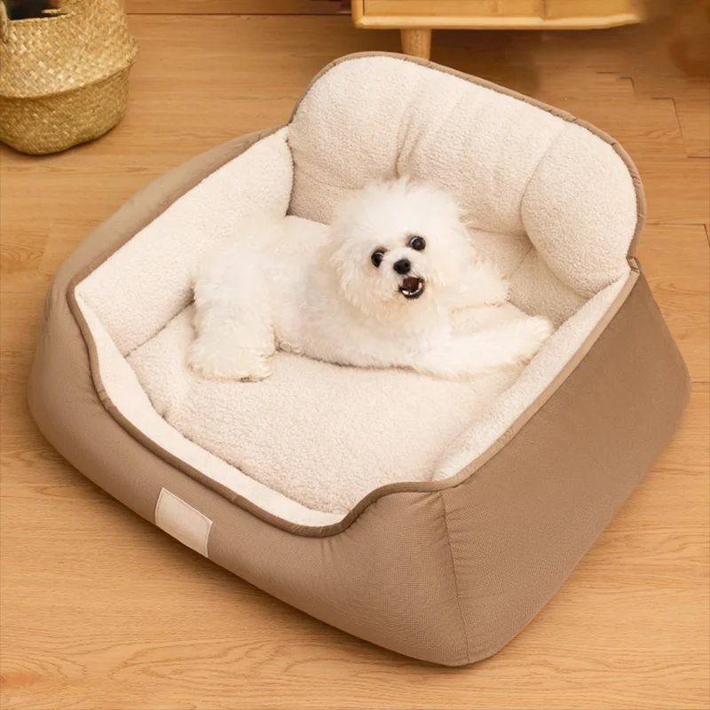 Pet Cozy Plush Warm Washable Fluffy Sofa Style Bed