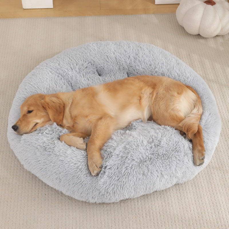 Pet Round Plush Warm Sleeping Mat Bed