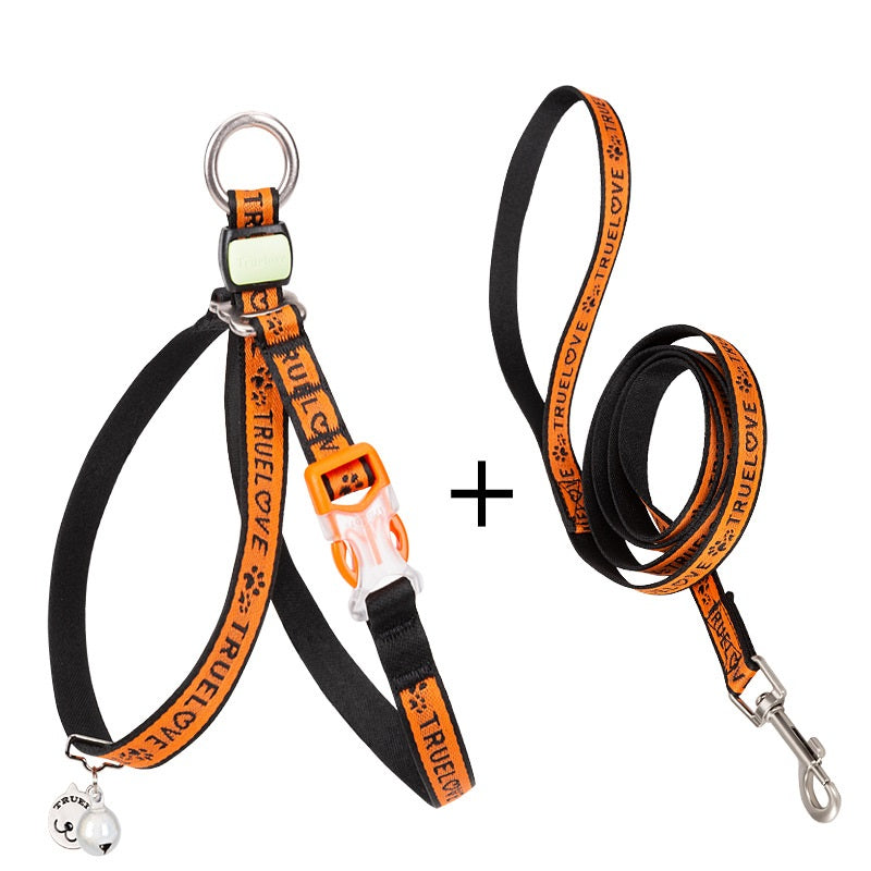 Pet Bell Chest Strap Vest Style Walking Leash Set