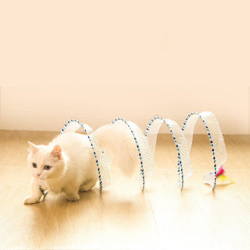 Foldable Pet Tunnel Toy With Storage