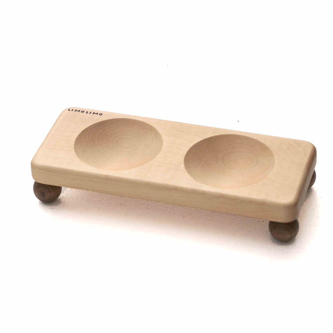Pet Solid Wood Ceramic Feeding Bowl