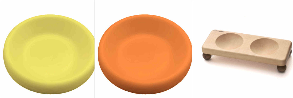 Pet Solid Wood Ceramic Feeding Bowl