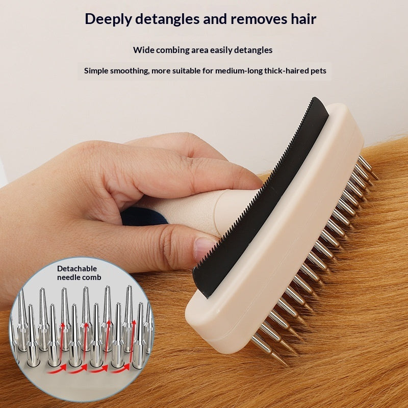 Pet Grooming Brush For Removing Loose Fur And Detangling