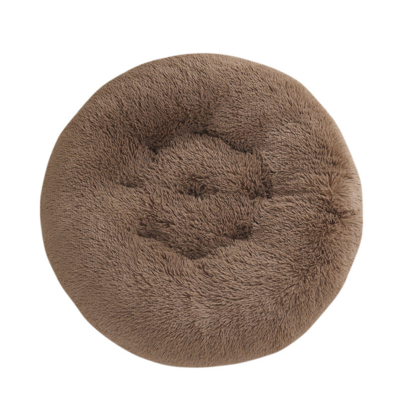 Pet Round Plush Warm Sleeping Mat Bed
