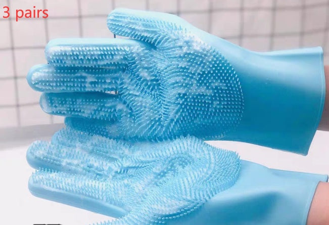 Pet Grooming Glove Silicone Massage Brush Bath Cleaning Tool For Pets