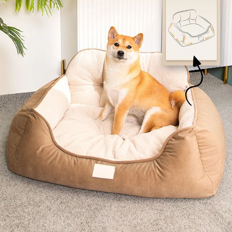 Pet Cozy Plush Warm Washable Fluffy Sofa Style Bed