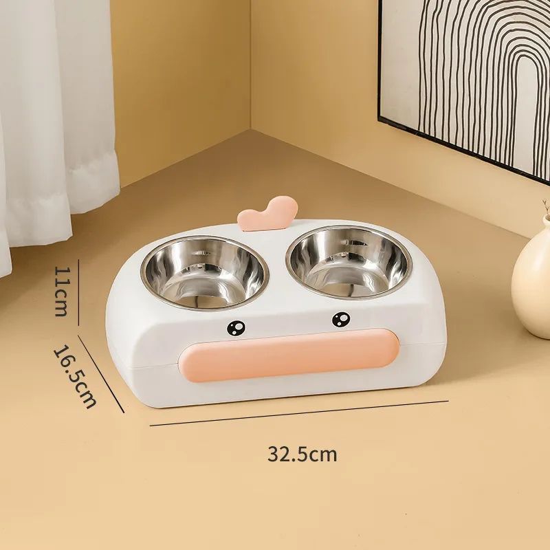 Pet Duck Design Double Bowl Feeding And Drinking Tray