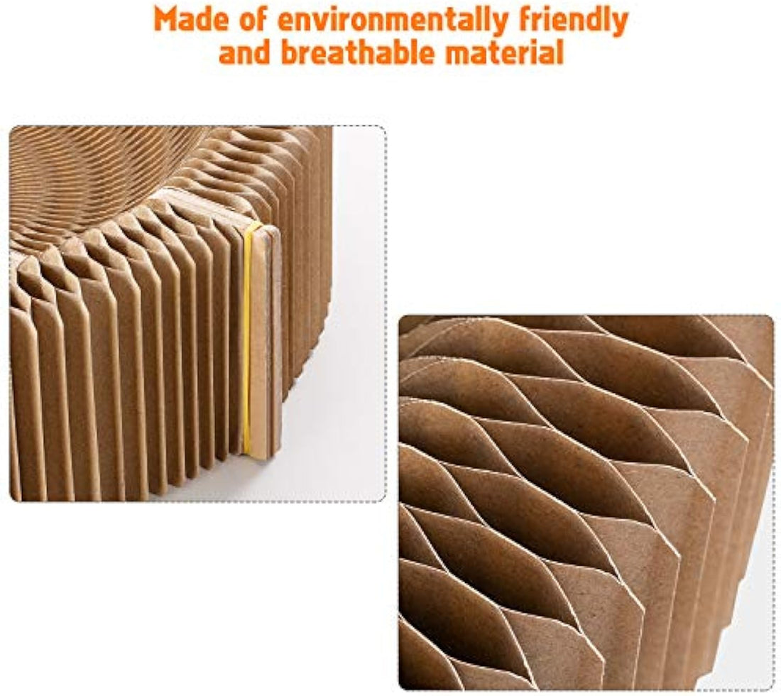 Pet Collapsible Cardboard Scratcher Lounge Round Bed