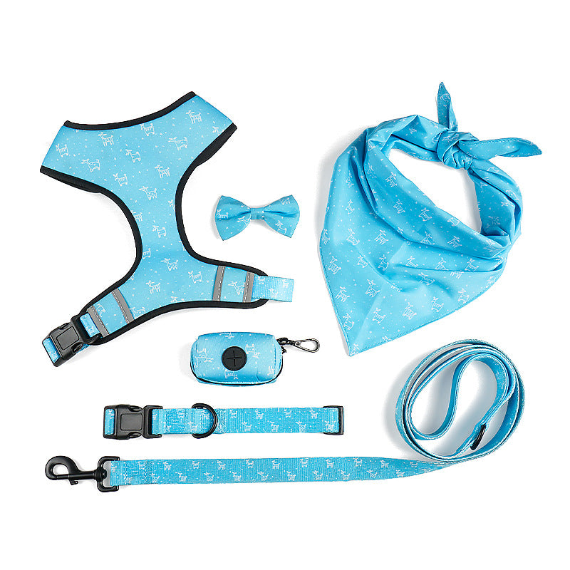 Pet Bow Design Adjustable Walking Harness And Leash