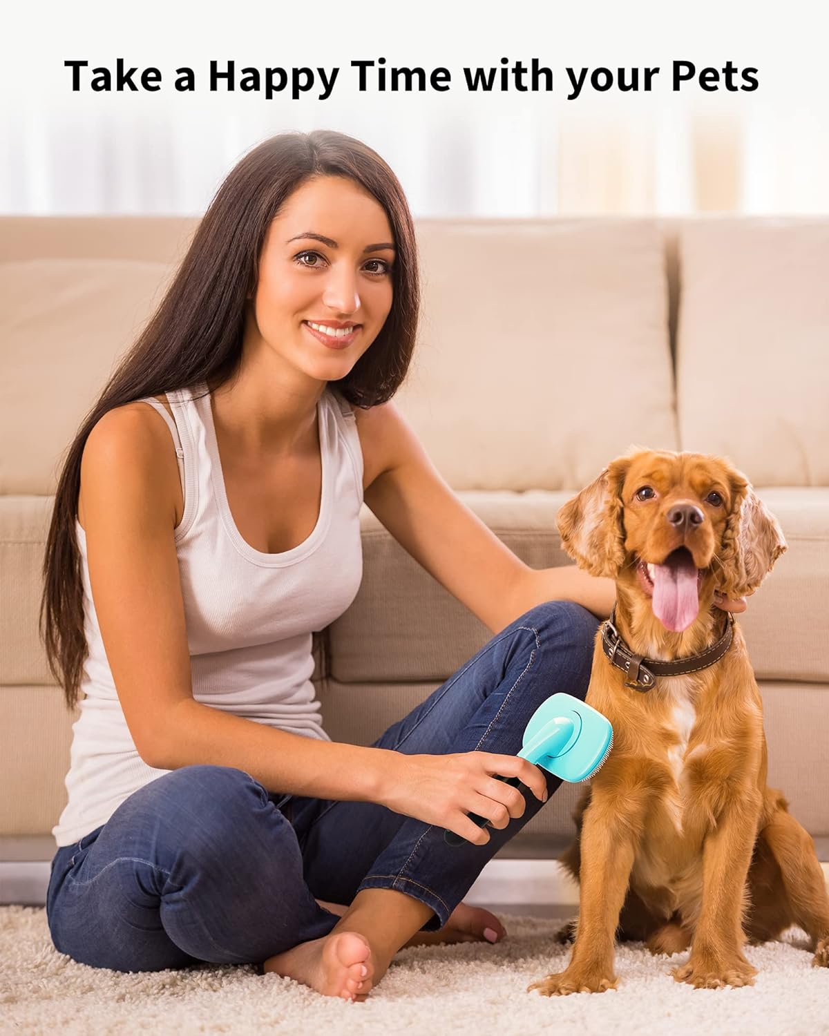 Pet Shedding Grooming Brush For Cats And Dogs
