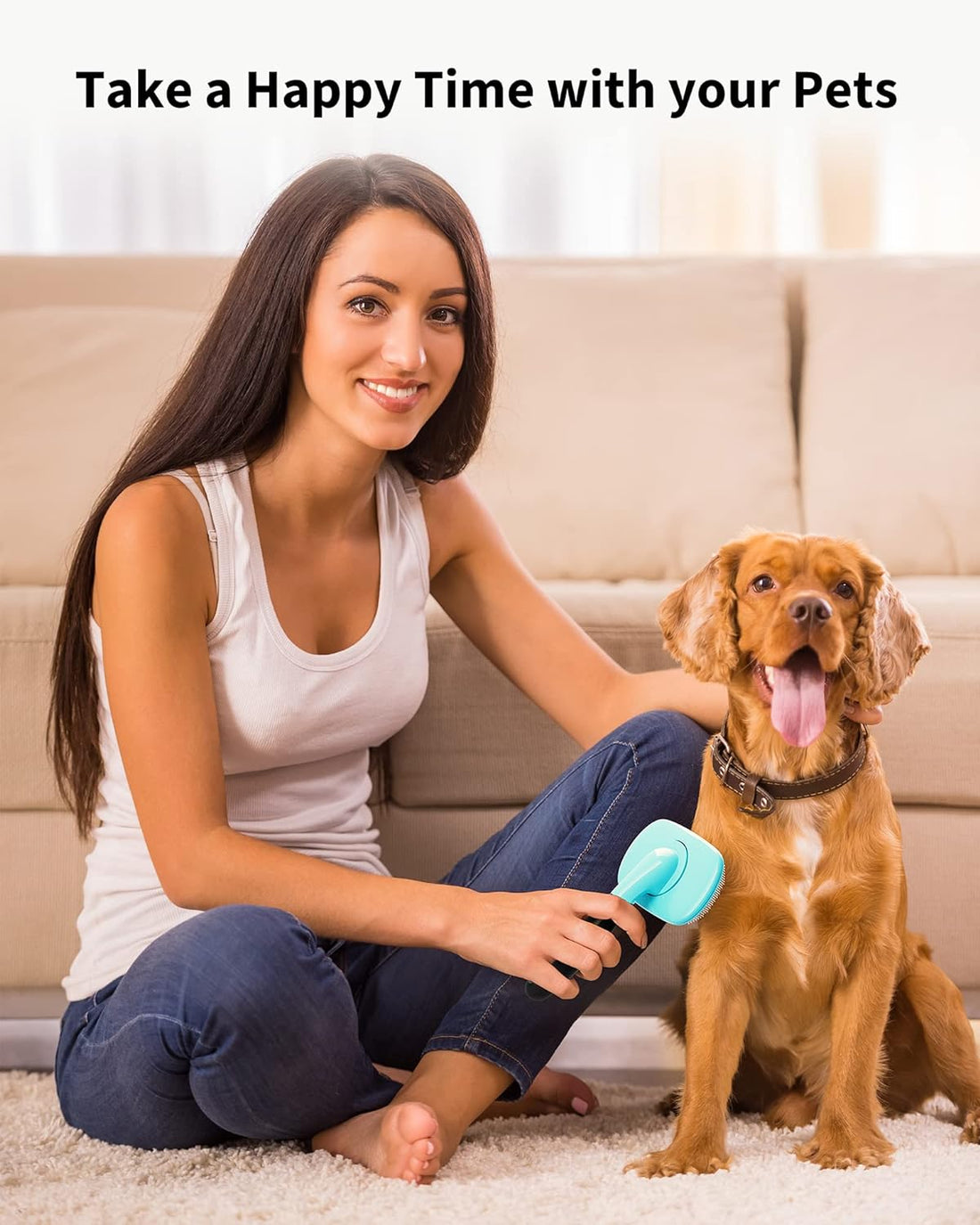 Pet Shedding Grooming Brush For Cats And Dogs