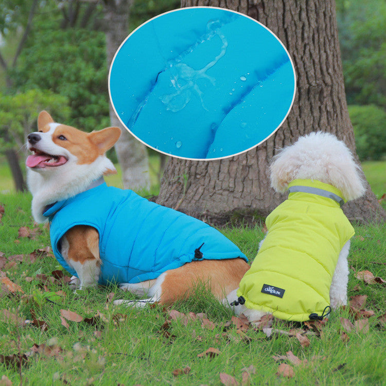Pet Jacket Thickened Waterproof Outdoor Reflective Double Sided Coat