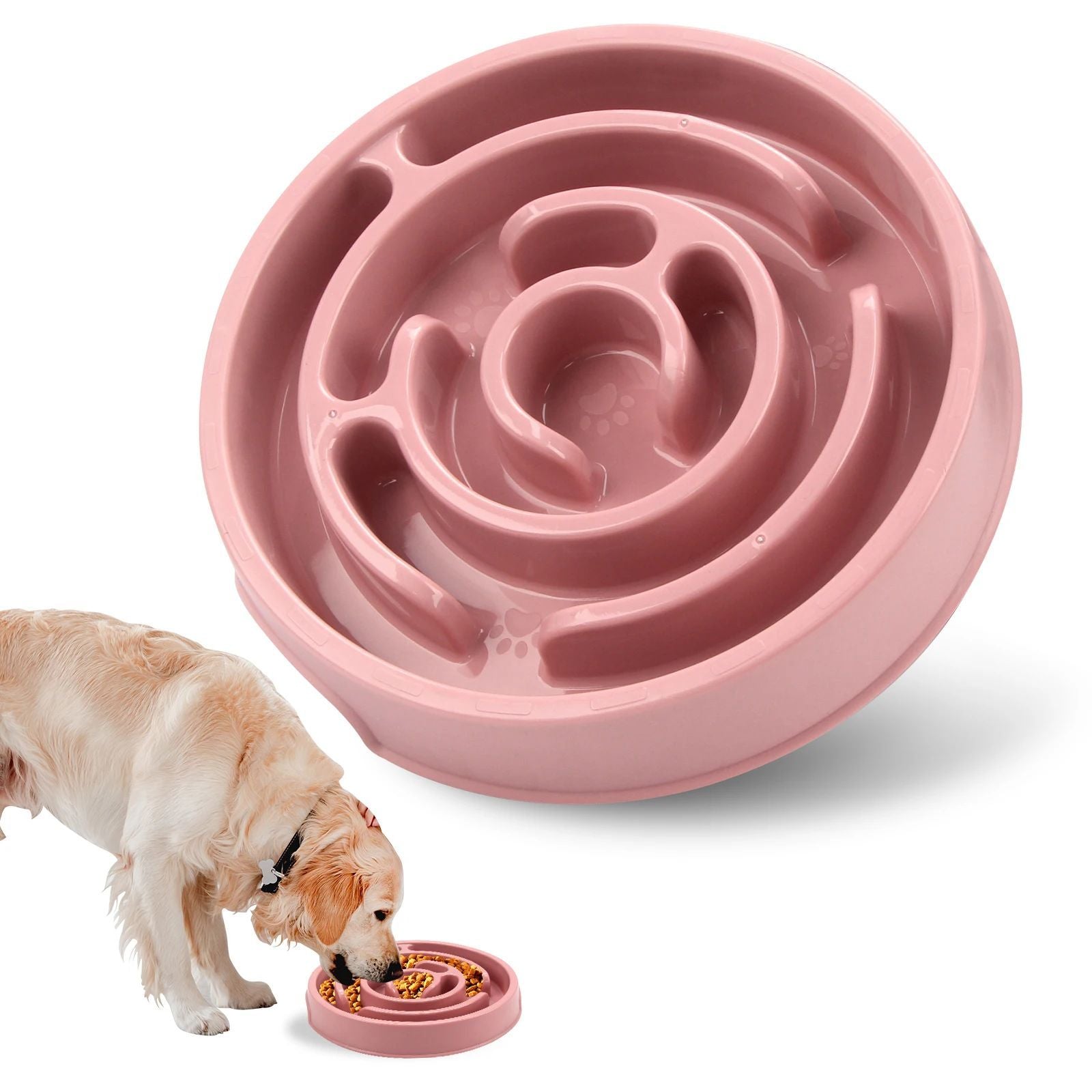 Pet Slow Feeder Anti Gulping Non Slip Feeding Bowl