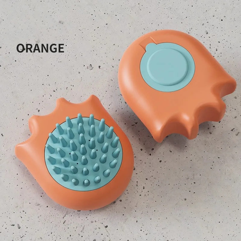 Pet Bath Brush Massage Comb Shampoo Dispenser Cleaning Tool For Pets
