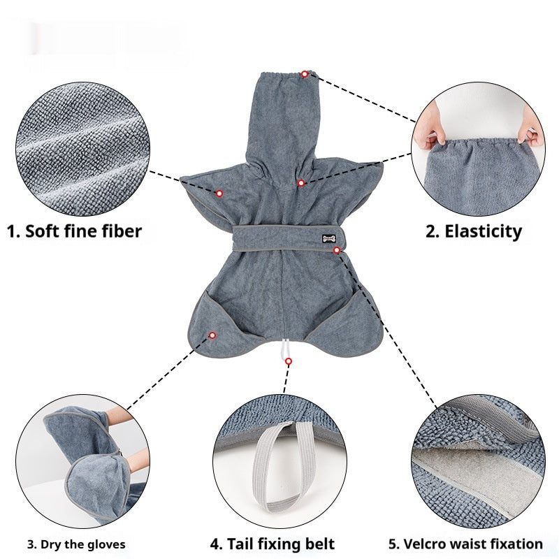 Pet Cotton Bath Towel Strong Absorbent Quick Drying For Pets