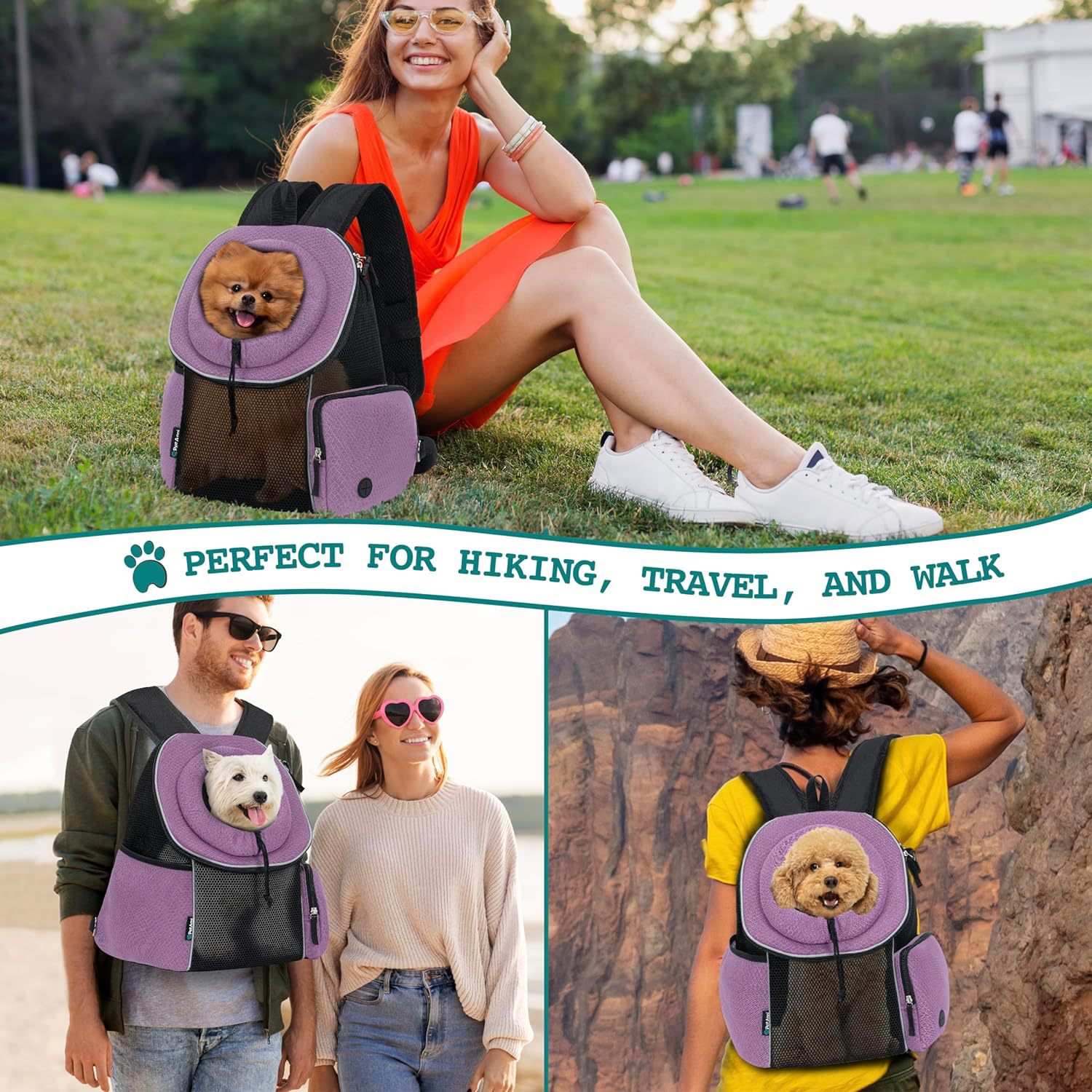 Pet Backpack Carrier Breathable Portable Travel Carry Bag