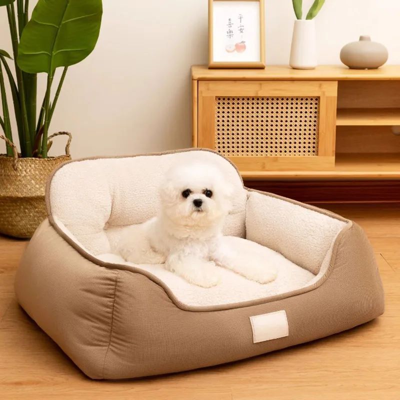 Pet Cozy Plush Warm Washable Fluffy Sofa Style Bed