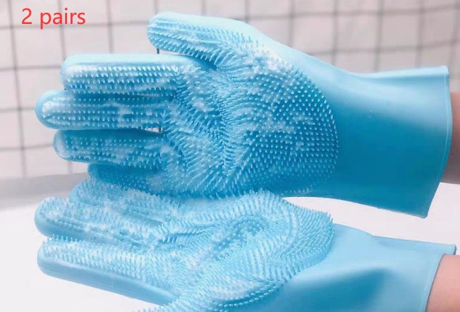 Pet Grooming Glove Silicone Massage Brush Bath Cleaning Tool For Pets