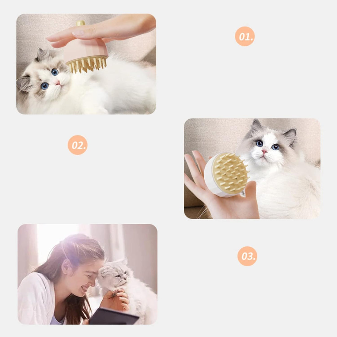 Pet Bath Brush Shampoo Massage Grooming Cleaning Tool For Pets