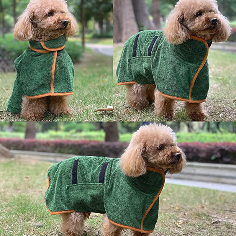 Pet Bathrobe Microfiber Absorbent Fast Drying Grooming Towel For Pets