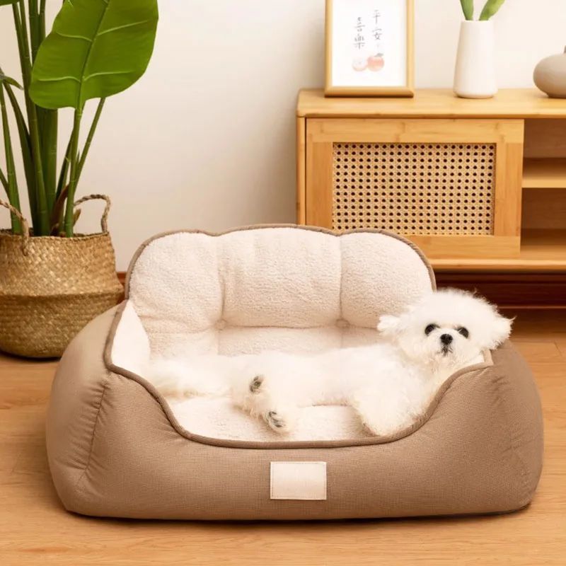 Pet Cozy Plush Warm Washable Fluffy Sofa Style Bed