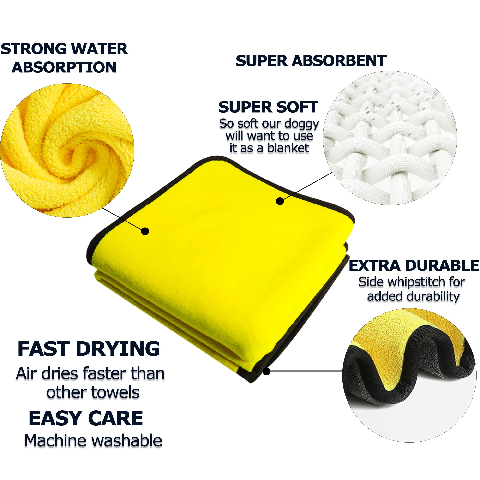 Pet Bath Towel Super Absorbent Quick Drying Microfiber For Pets