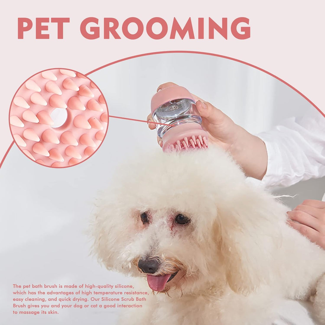 Pet Silicone Bath Brush Shampoo Dispenser Grooming Tool