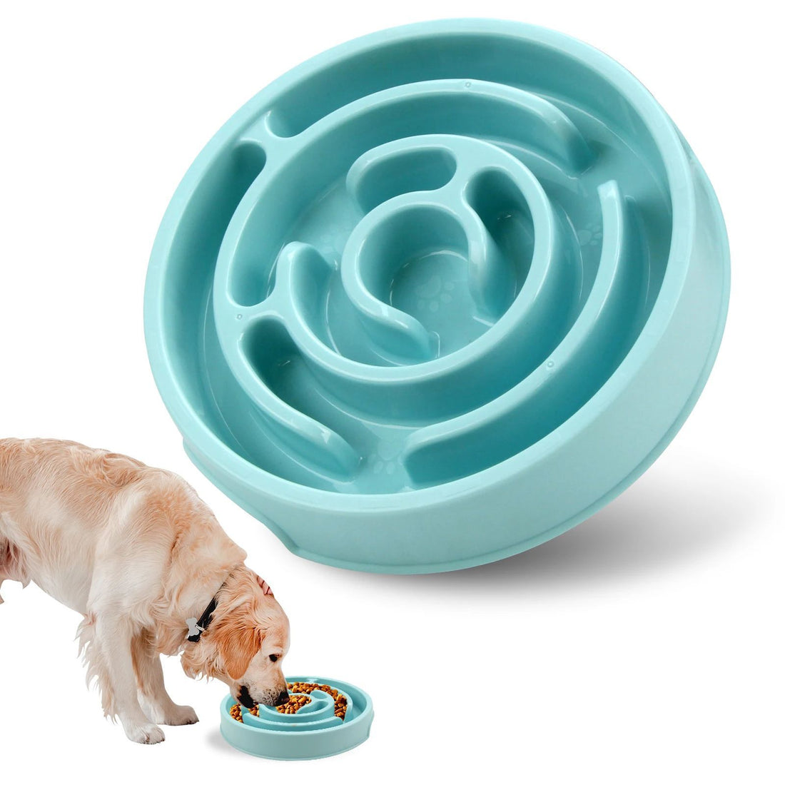 Pet Slow Feeder Anti Gulping Non Slip Feeding Bowl