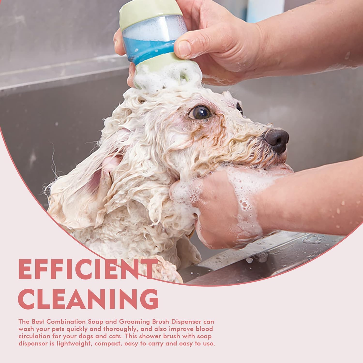 Pet Silicone Bath Brush Shampoo Dispenser Grooming Tool