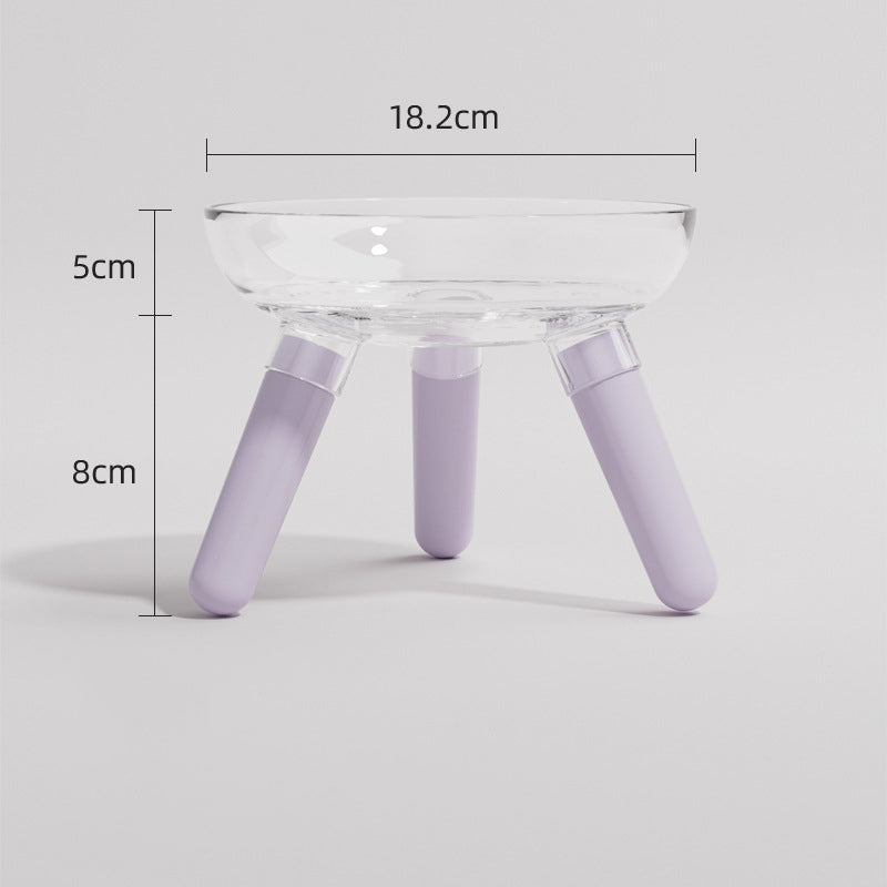 Pet Feeding And Drinking Anti Knock Transparent Glass Bowl