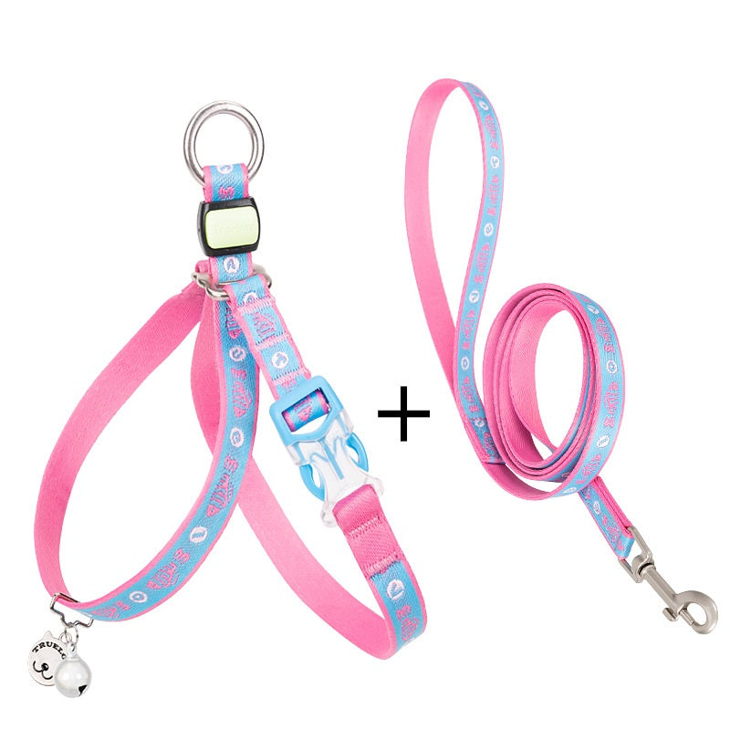 Pet Bell Chest Strap Vest Style Walking Leash Set