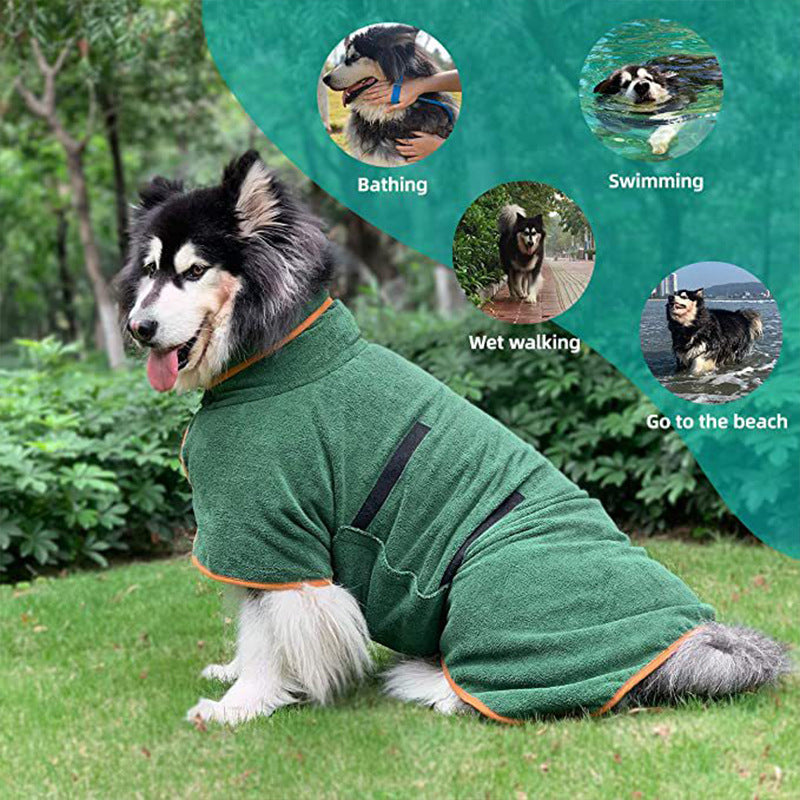 Pet Bathrobe Microfiber Absorbent Fast Drying Grooming Towel For Pets