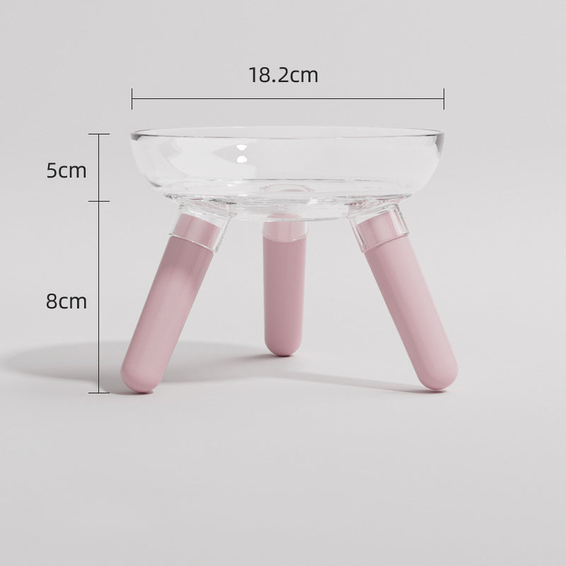 Pet Feeding And Drinking Anti Knock Transparent Glass Bowl