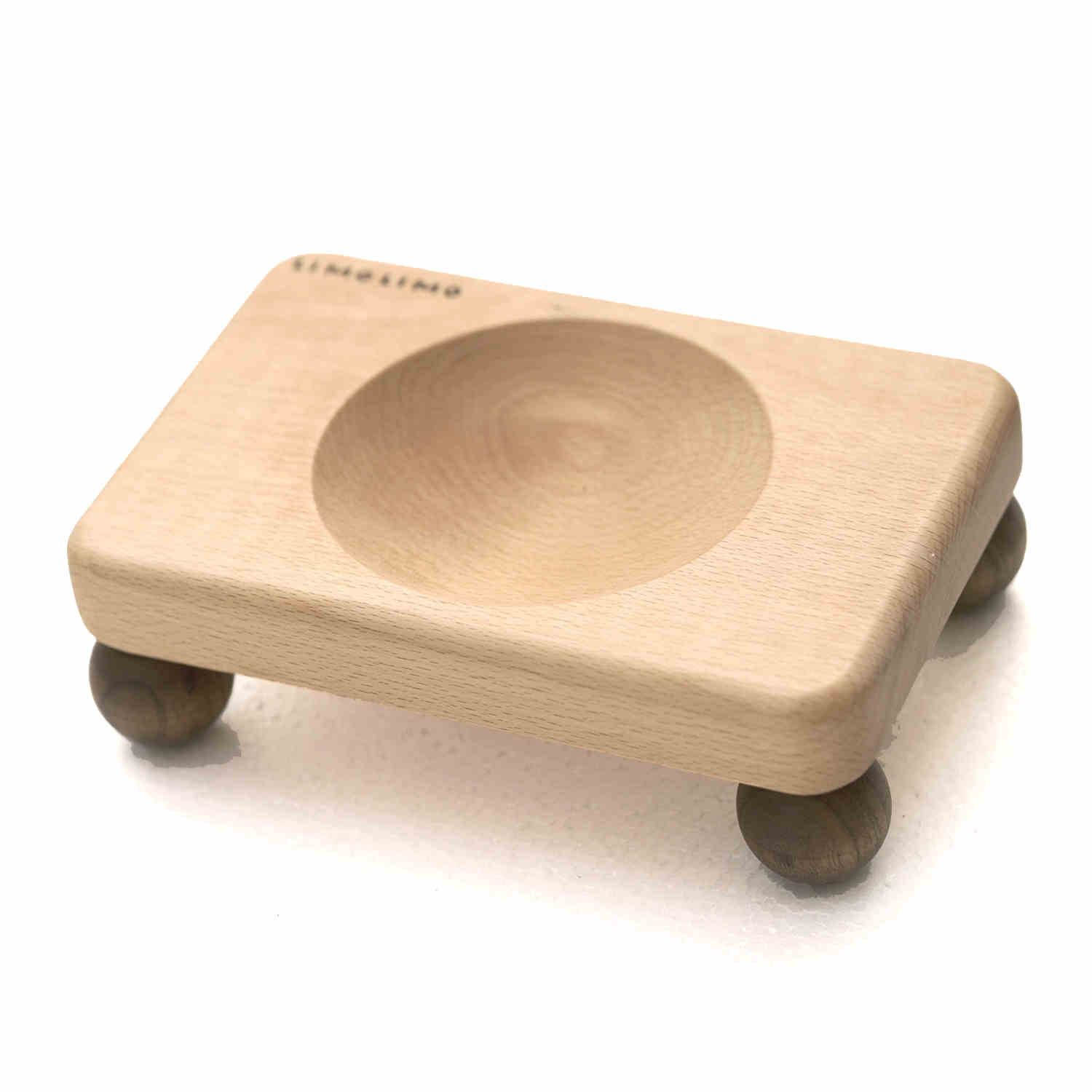 Pet Solid Wood Ceramic Feeding Bowl