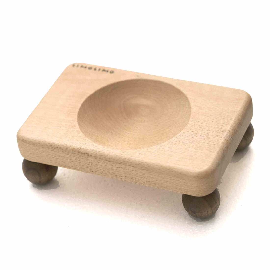 Pet Solid Wood Ceramic Feeding Bowl