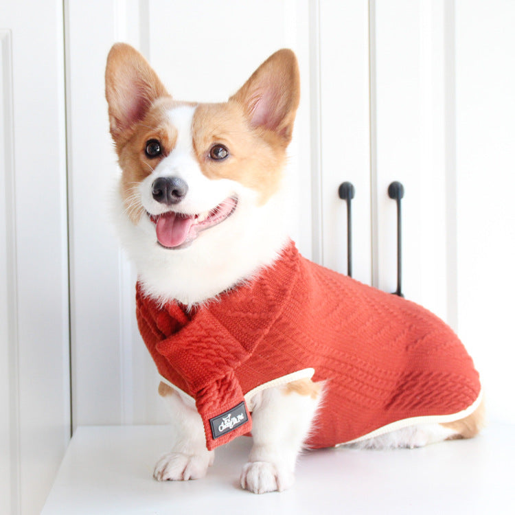 Pet Sweater Vintage Twist Knit Warm Clothing Apparel
