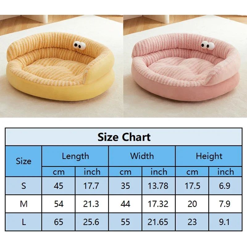 Pet Modern Solid Color Soft Washable Plush Sleeping Bed