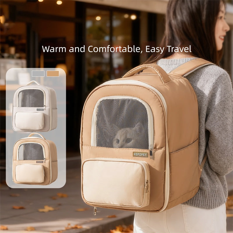 Pet Carrier Backpack Breathable Warm Comfortable Mesh Window Travel Bag