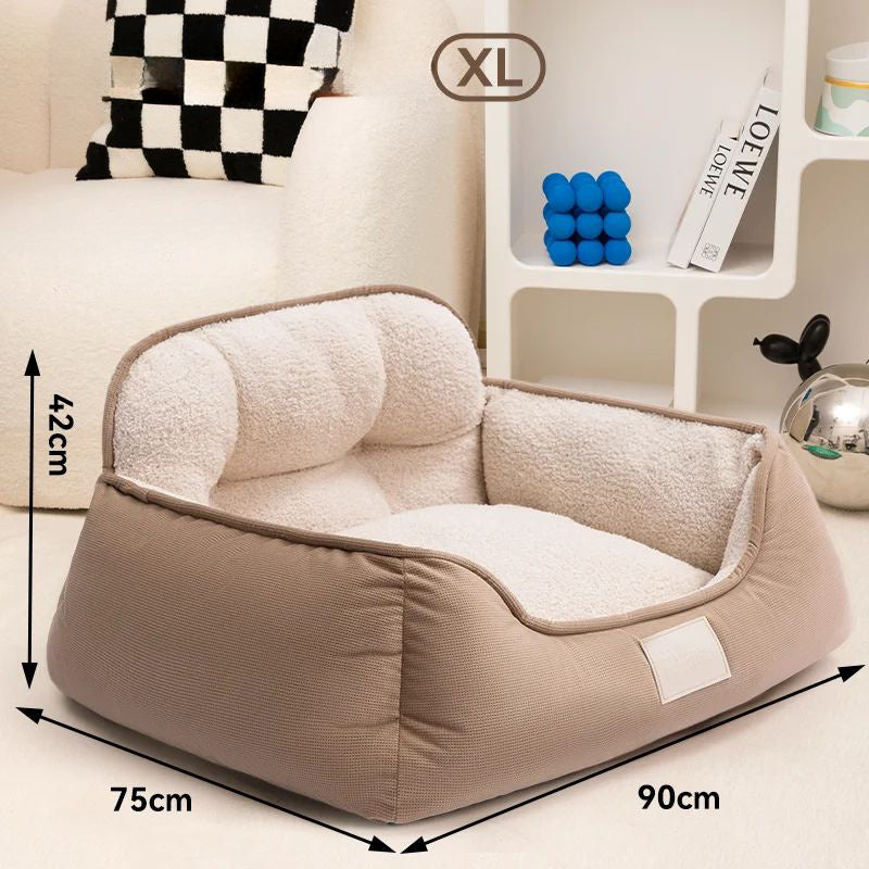 Pet Cozy Plush Warm Washable Fluffy Sofa Style Bed