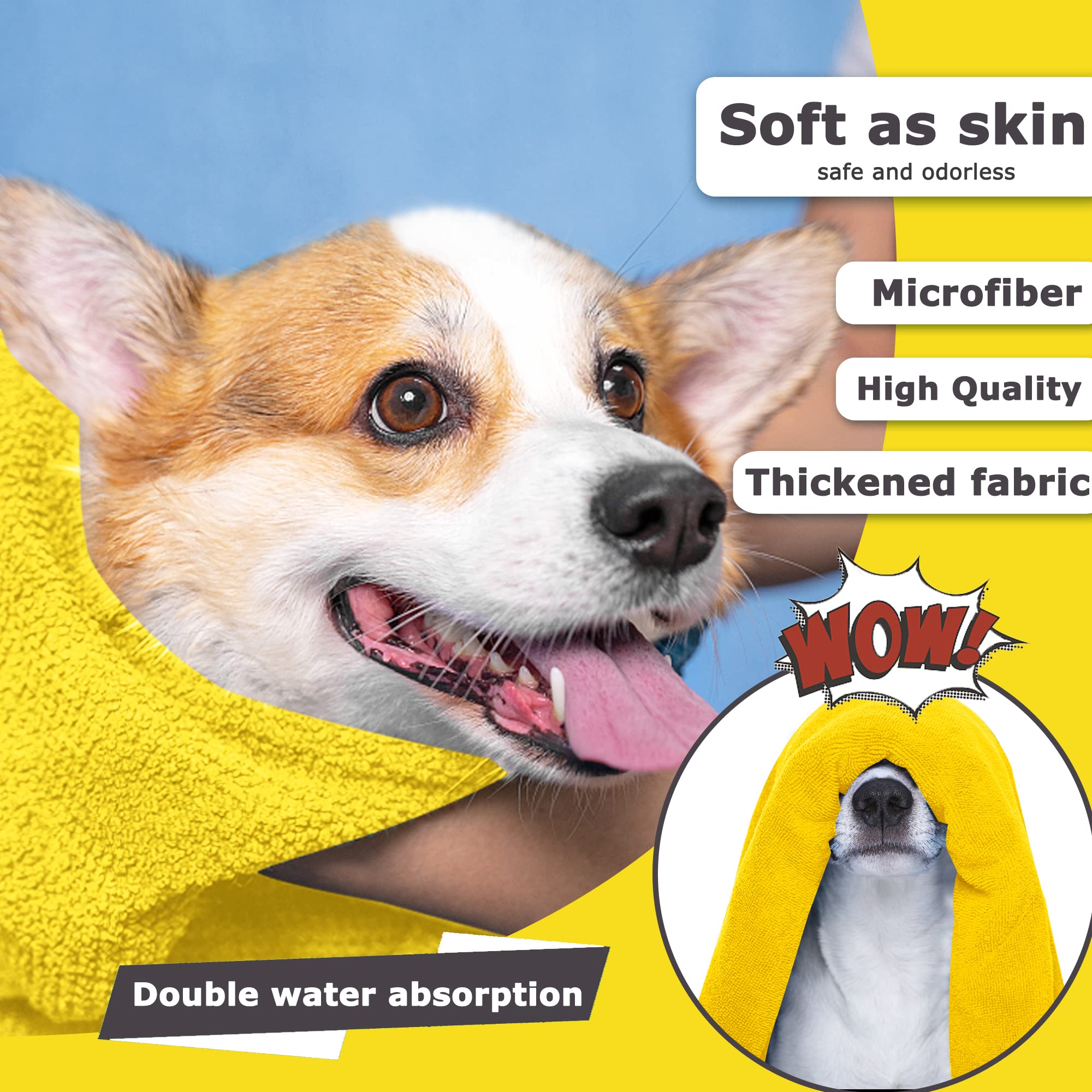 Pet Bath Towel Super Absorbent Quick Drying Microfiber For Pets
