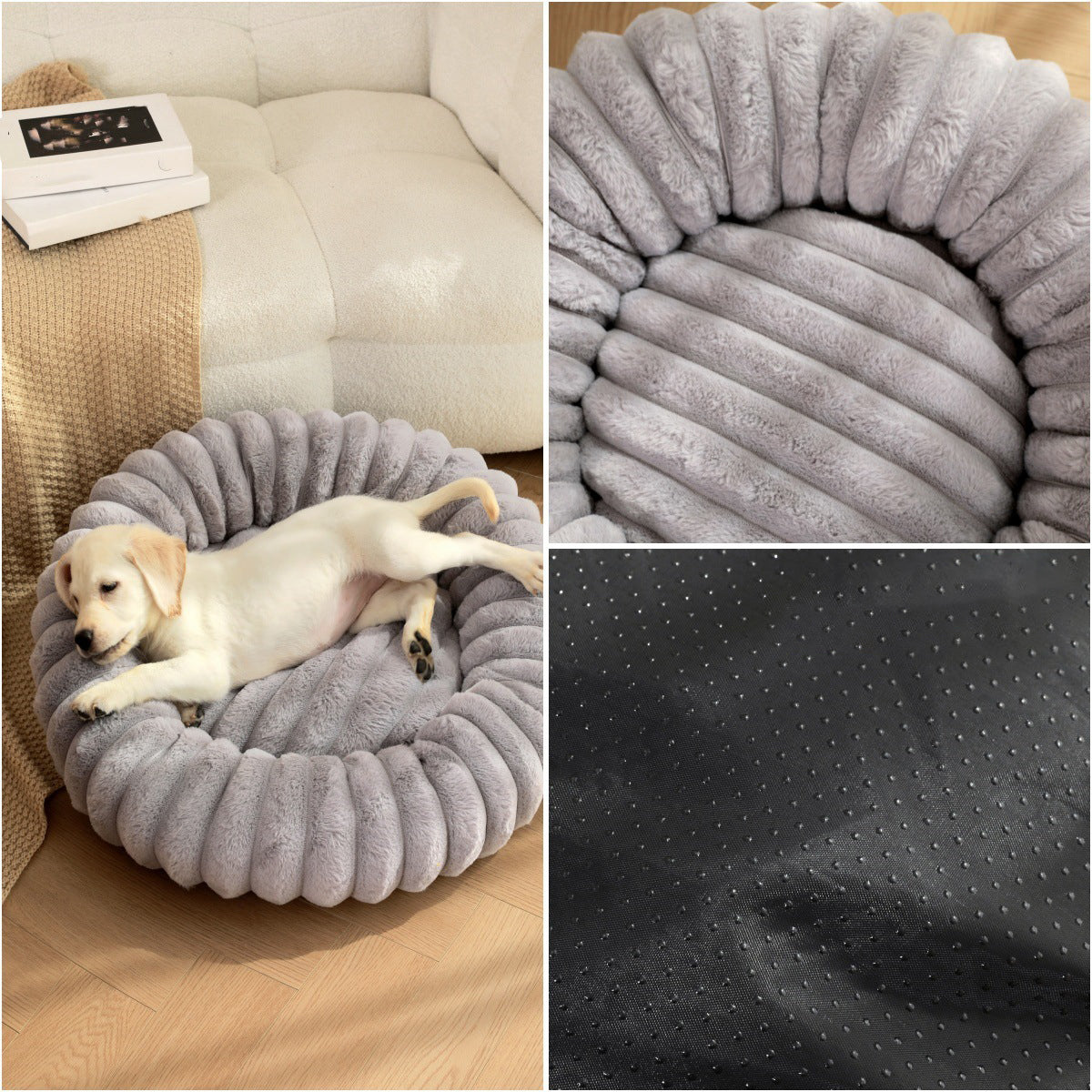 Pet Heavy Weight Plush Round Winter Warm Nest Bed