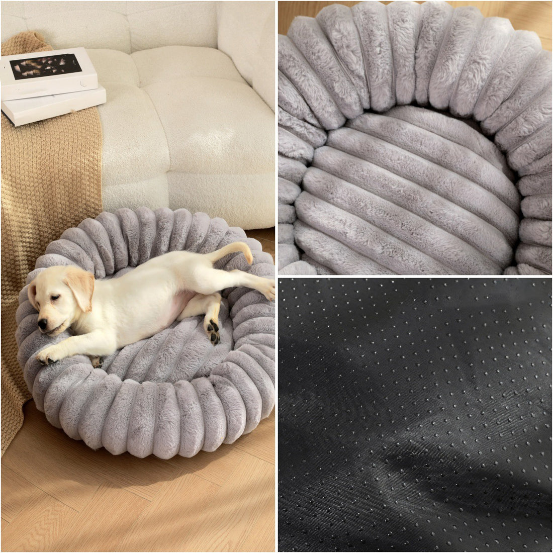Pet Heavy Weight Plush Round Winter Warm Nest Bed