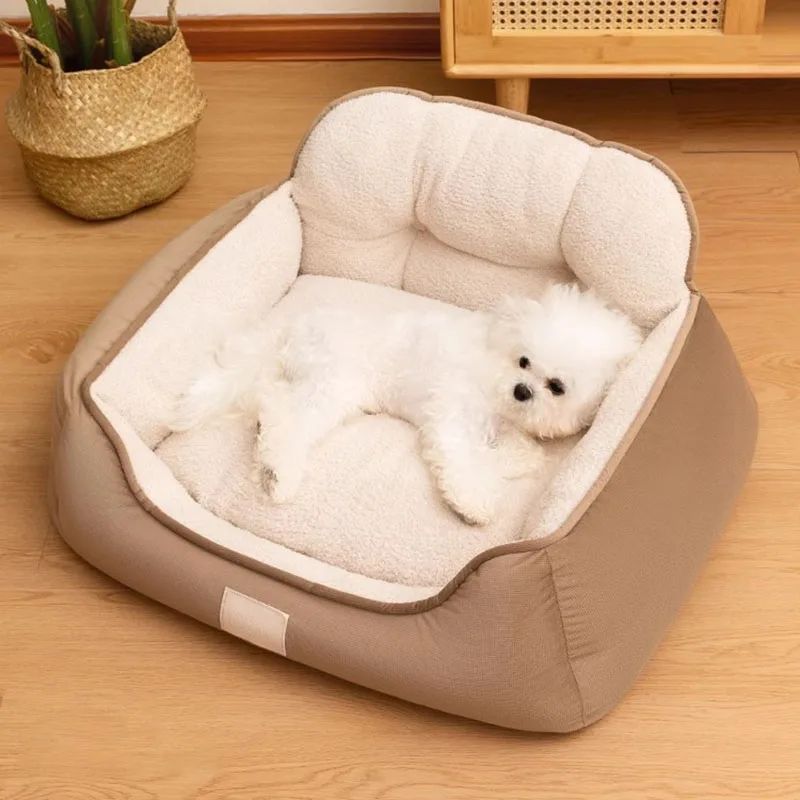 Pet Cozy Plush Warm Washable Fluffy Sofa Style Bed