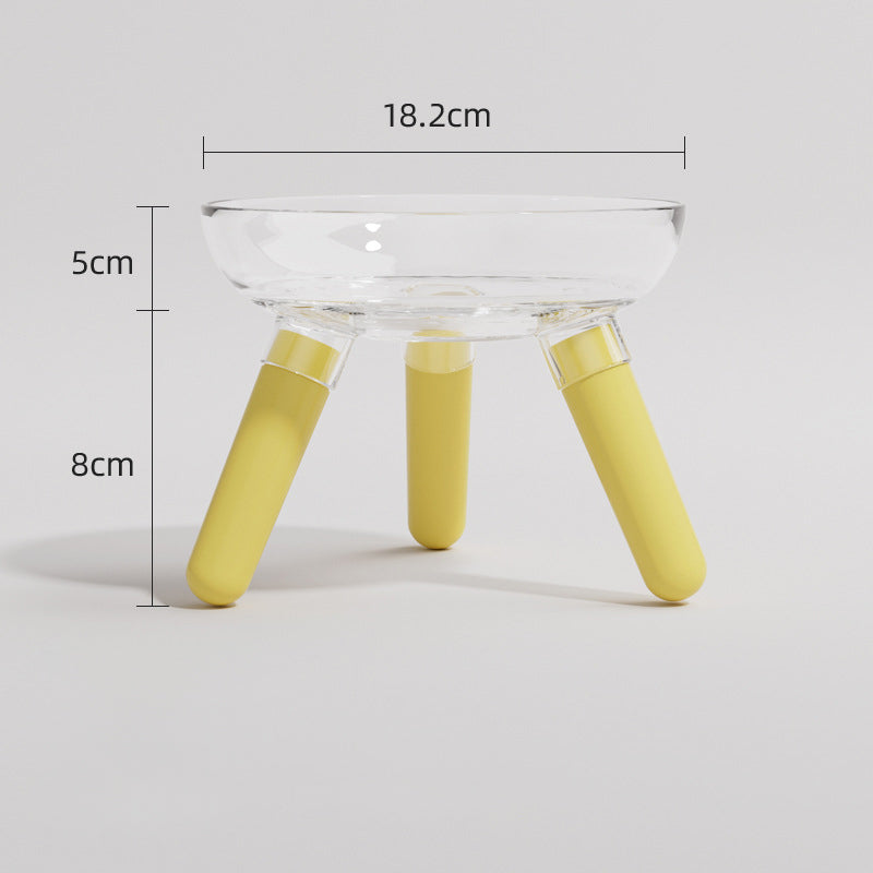 Pet Feeding And Drinking Anti Knock Transparent Glass Bowl
