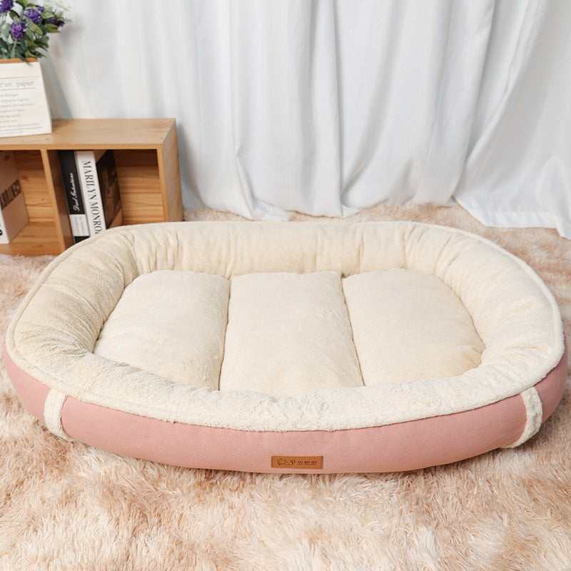 Pet Linen Round Non Slip Sleeping Mat Bed