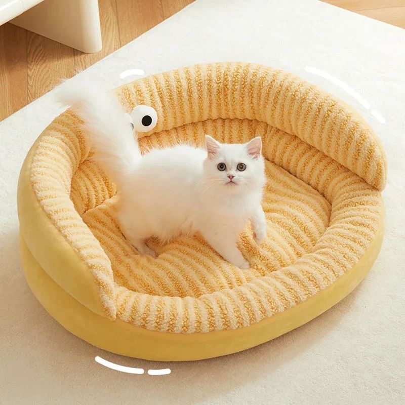 Pet Modern Solid Color Soft Washable Plush Sleeping Bed