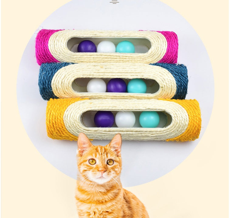 Long Sisal Drum Pet Toy Set Of Three