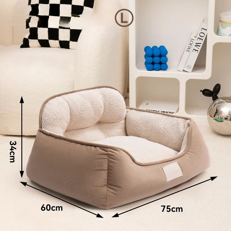 Pet Cozy Plush Warm Washable Fluffy Sofa Style Bed